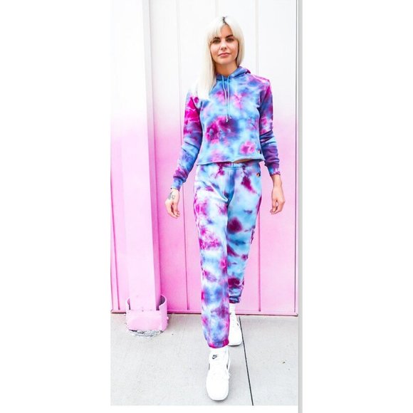 AVIATOR NATION HAND DYED TIE DYE SWEATPANTS - TURQUOISE - Size XS - Picture 9 of 9